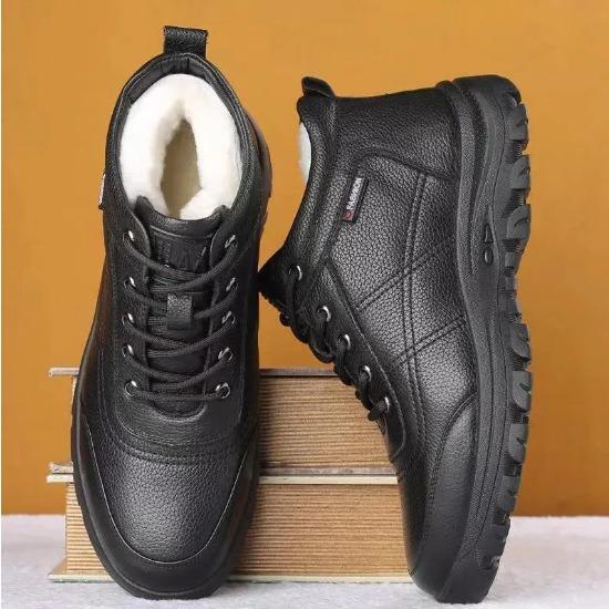 Men's Cotton Shoes Winter New Style with Plush Insulation Cotton Shoes Men's Shoes Spring and Autumn Casual Leather Shoes