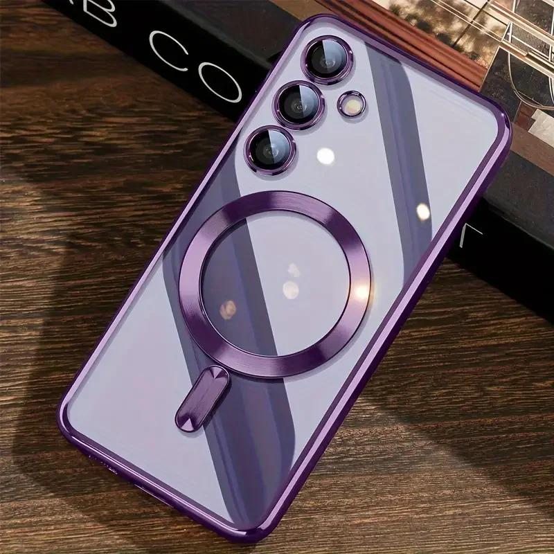 Transparent TPU Case for Samsung Galaxy S25 S24 S23 S22 S21 S20 Ultra Plus FE S24FE S24Ultra for Magsafe Charge Shockproof Cover