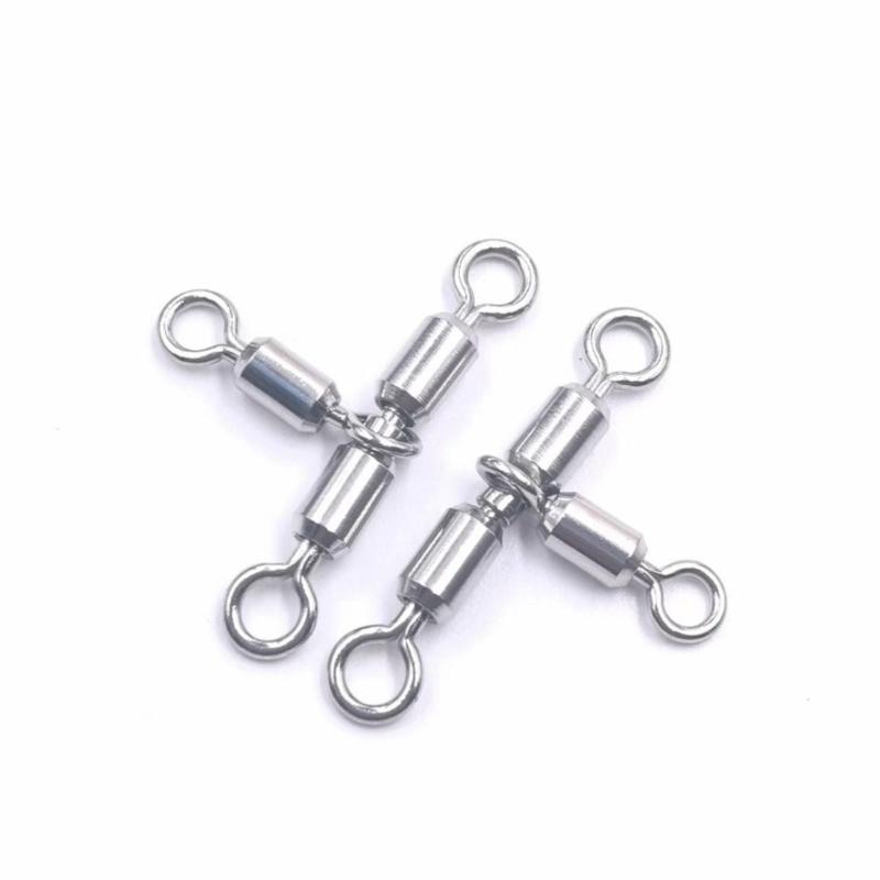 Crossline Swivels Saltwater Fishing Rolling Swivels Fishing Rig Line Connector Fishing Tackle 3 Way Swivels Rotating