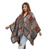 Acrylic Split Shawl Women'S Fashion Thickened Hat Cape Plaid Scarf