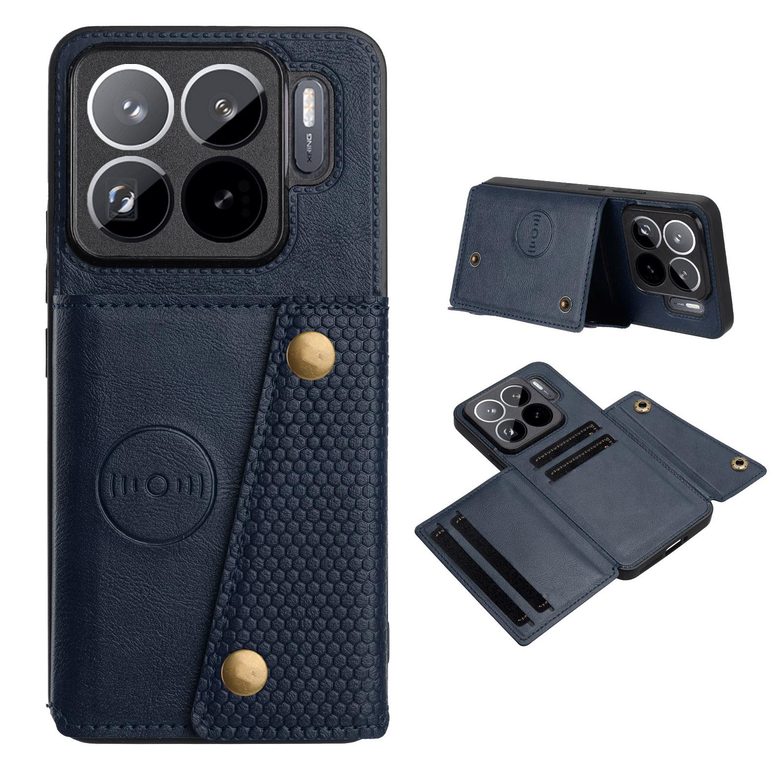

For Xiaomi 15S Pro Case with Card Slots Kickstand Leather + TPU Phone Cover
