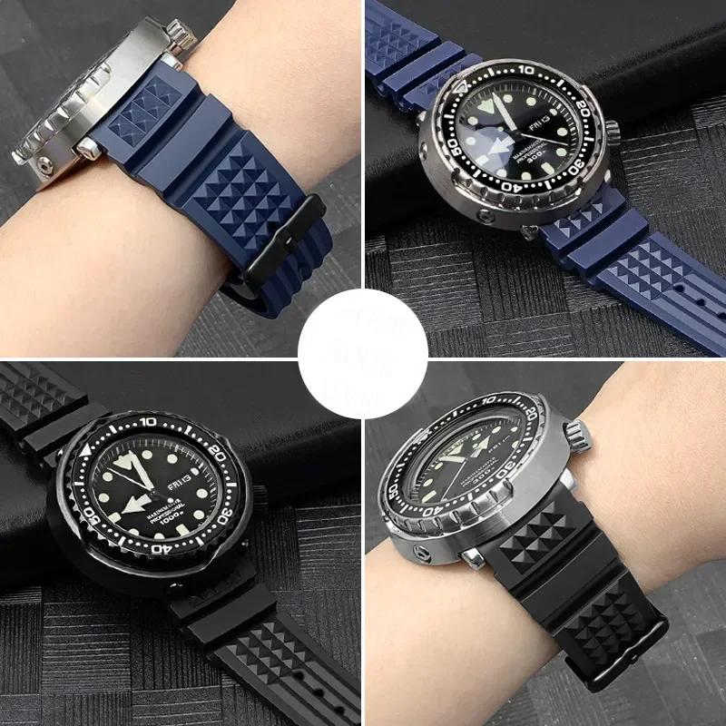 High-Quality TPU Strap Suitable for 20mm 22mm Seiko/CITIZEN/Longines Conquest Diving Watch Band Bracelet Accessories
