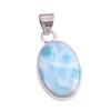Natural Republic Larimar Edelstein Handgefertigt 925 Massiv Silber Anhänger 1.5" Y5Q15