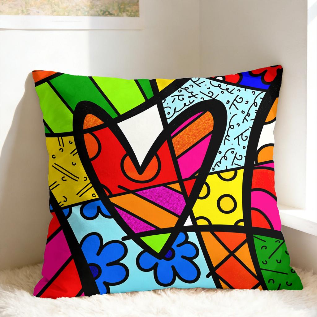 B-BrittoES Happy Art Pillow Case Custom Pillow Cover For Wedding Party Home Decor Novelty Pillowcases