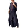 Women Chiffon Top Pants Set Spring Summer Casual Two Piece Crew Neck Top Wide Leg Pant Flowy Wedding Guest Outfit