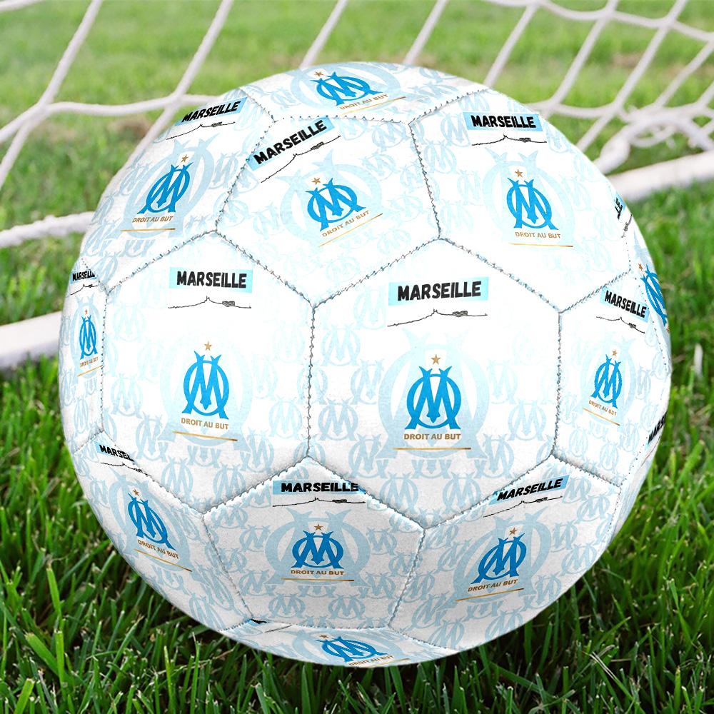 MarseilleSoccer Ball Colorful All Ages Machine Stitched PVC Competition Ready Durable High-Bounce