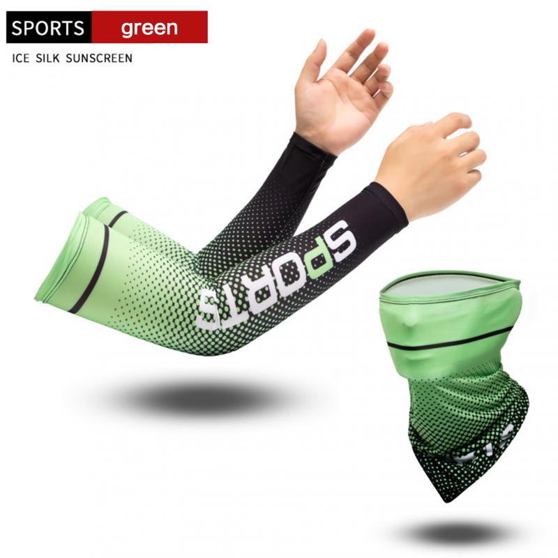 2Pcs Set Sun UV Protection Long Gloves Hand Protector Cover Arm Sleeves Ice Silk Sleeves Outdoor Arm Cool Sport Cycling