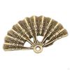 50 Metal Fan Shaped Charms Semicircular Pendents for Earrings Hairpin Jewelry Making Necklace DIY