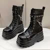 Botas de plataforma con aumento de tacón alto de moda para mujer, talla grande 35-42, zapatos de lujo de diseñador a la moda para otoño e invierno, botas de caballero para mujer