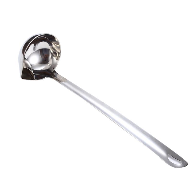 Long Handle Oil Soup Separate Spoon Home Strainer Cooking Colander Kitchen Scoop Stainless Steel Ladles Dinner Tableware