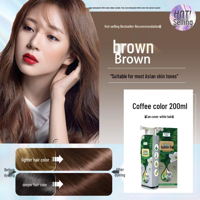 Trendy Plant-Based Bubble Hair Dye for Gray Hair - DIY Unisex Cream, Gentle on Hair