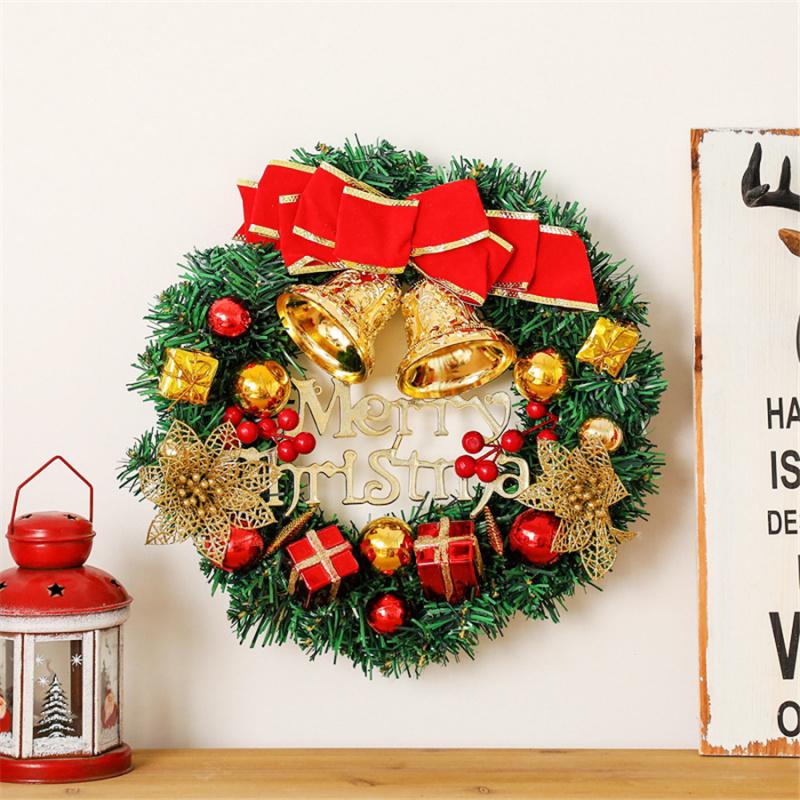 New 30cm Christmas Tree Wreath Door Hanging Garland Window Wall Ornament Xmas Decor