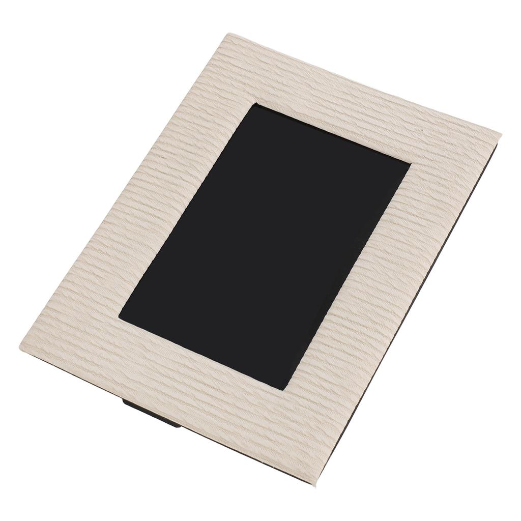Picture Frame for Tabletop Display Leather Photo Frame for 6 Inch Photo Home Decor Unique Texture 8.5x4.7x6.5in Beige