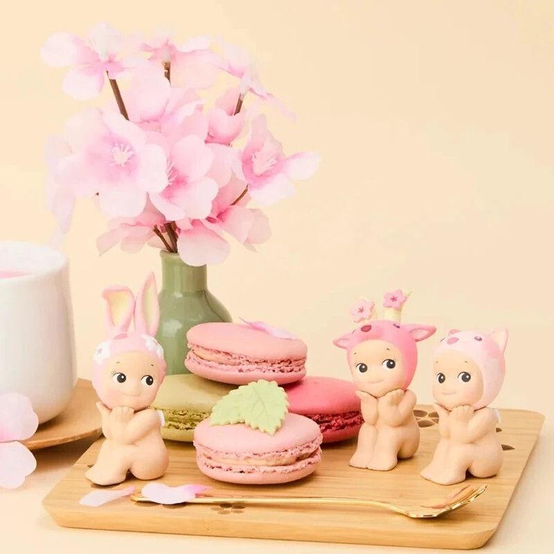 Cute Sonny Angel Cherry Blossom Series Hanami Edition Random Blind Box Pink Mini Doll Toys for Kids Children Gifts GZW