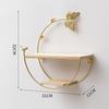 Golden Storage Rack Soft Decorative Wall Shelf Iron Wood Shelf Modern Wall Mounted Shelf For Commercial Places Balcony Bedroom