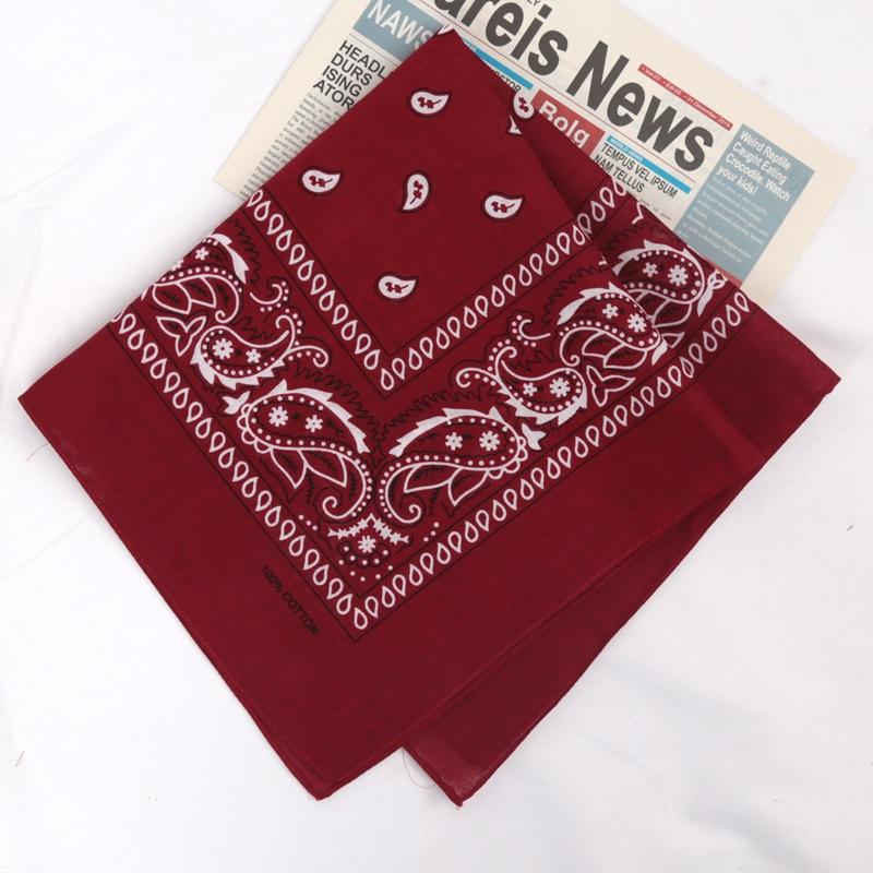 Unisex Cotton Bandana Kerchief Hip Hop Black Hair Band Neck Scarf Sports Headwear Wrist Wraps Head Square Scarves Handkerchief