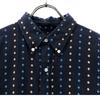 SUGAR CANE Dot Embroidery Pattern Long Sleeve Button Down Shirt M Navy Men's Used