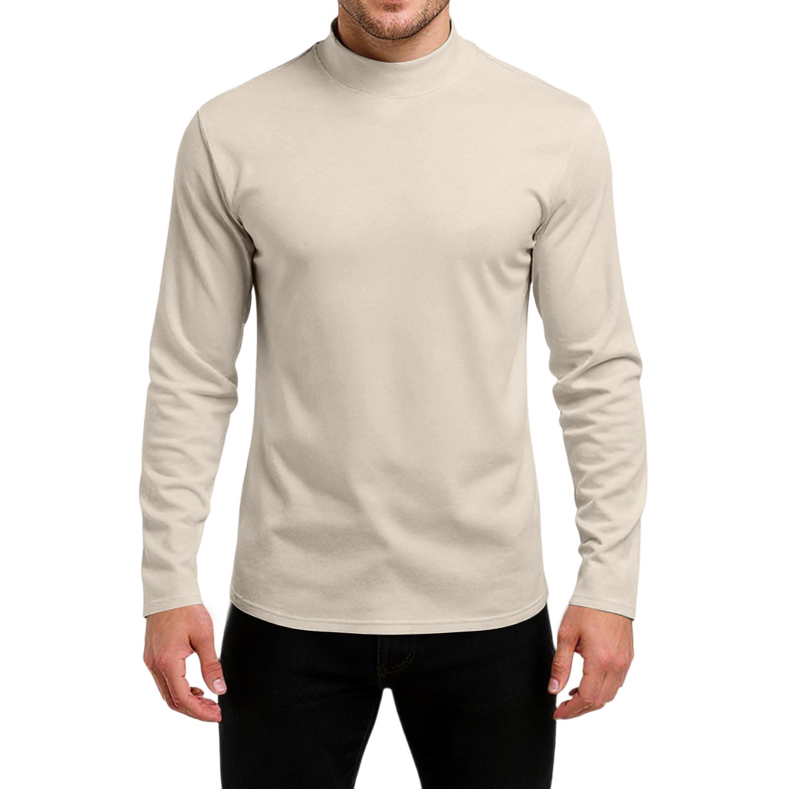 

Men s Slim-Fit Casual Neck Knit Long Sleeve Base Layer Top S бежевый