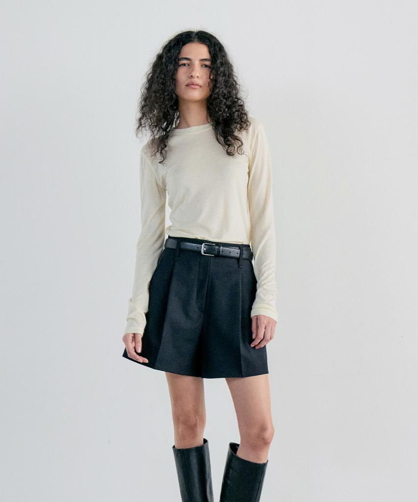 NOTIA Wool Tencel Round T-Shirt - Butter