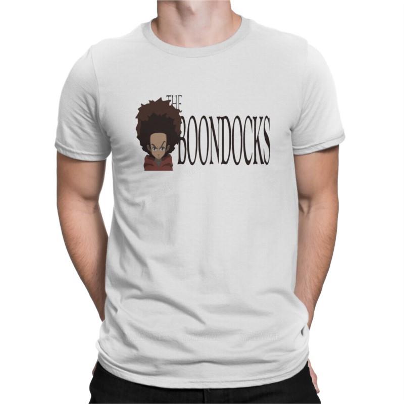 Casual The Boondocks TShirt for Unisex Round Neck Cotton T Shirt Cartoon Short Sleeve Tee Shirt Gift Clothing