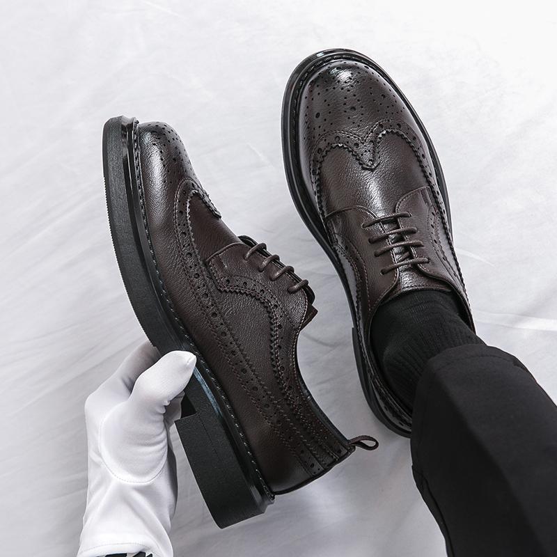 New Luxury Baroque Oxford Shoes Casual Leather Shoes High Quality Slip-on British Lace Up Comfortable Non Slip Men Shoes