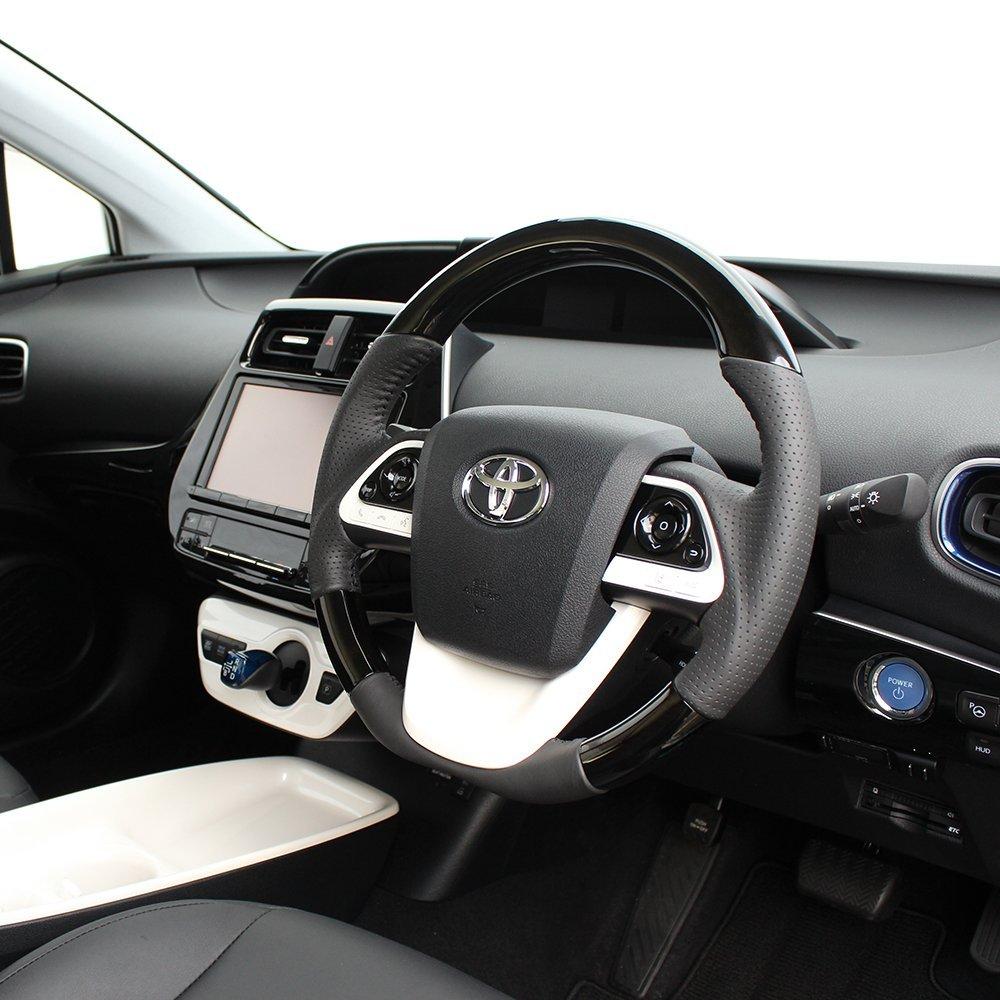 REAL Original Series Blackwood Steering Wheel (50-BKW-BK) for Prius (50 Series), Prius PHV (50 Series), and Mirai