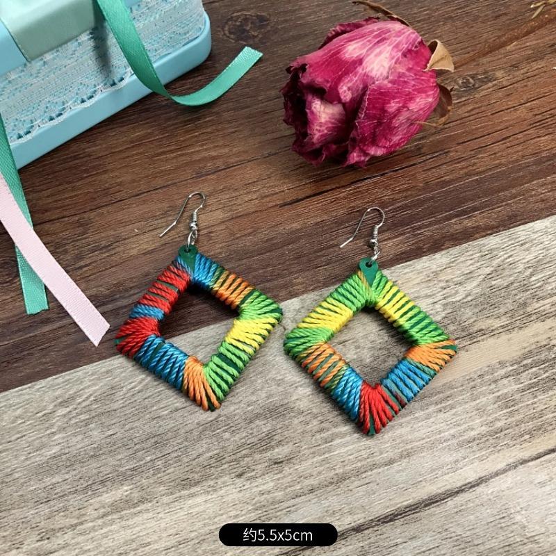 Natural handmade coconut shell earrings Bohemian women's retro cute versatile earrings temperament earrings