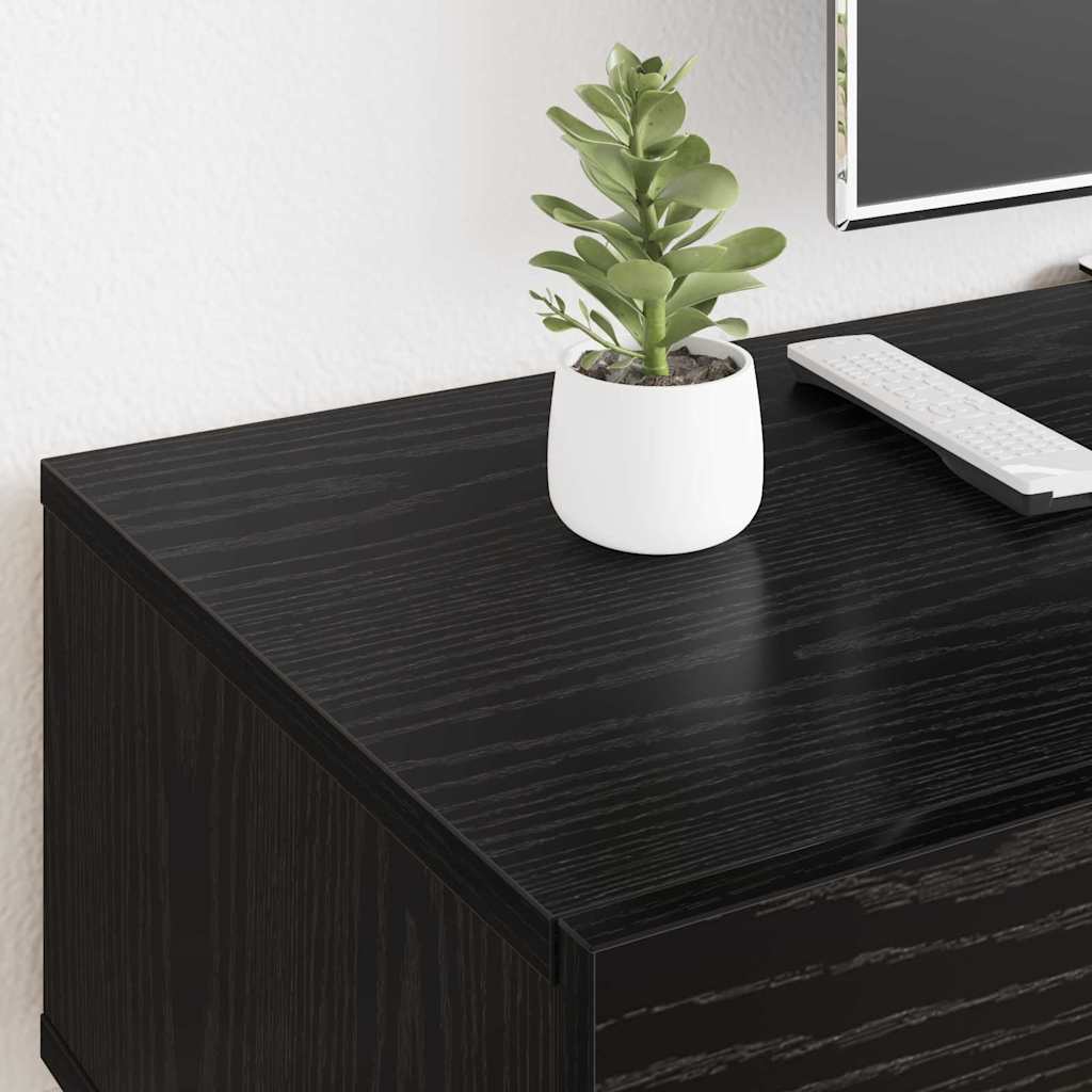 TV Cabinet Black Oak Effect 150 X 36 X 30 Cm Particleboard