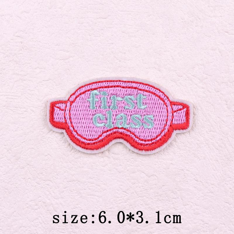 Pink Cartoon Embroidery Patch Iron On Patches For Clothing Flower Letters Patches On Clothes Sewing Fusible Patch Applique Decor