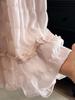 Textured Wood Ear Trim Pink A-Line Skirt: Women's Versatile High-Waist Autumn/Winter Fairy Skirt