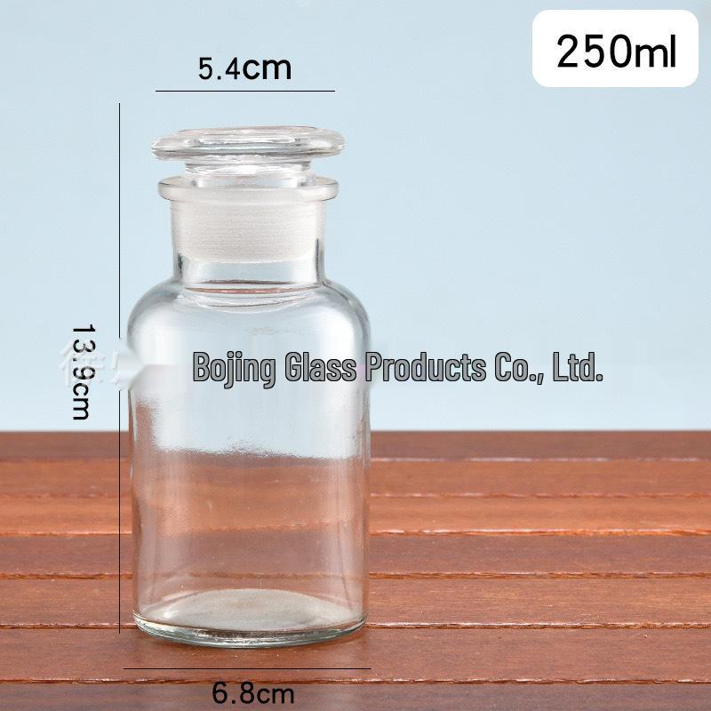 Brown Wide-Mouth 500ml Reagent Bottle with Ground-Glass Stopper