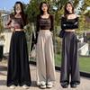 Women's High-Waisted Lace-Up Wide-Leg Pants - Spring/Summer 2026 Collection, Casual Floor-Length Style