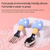 Short Handle Mushroom Multicolor Silicone Stainless Steel Fork and Spoon
