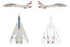 PLATZ US Navy Tomcat Jolly Rogers Wolfpack Set Plastic Model 1/144 F-14A VF-84 & VF-1 2-piece PF-66