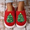 Cozy Fleece-Lined Christmas Slippers Outdoor House Soft Warm Winter Slippers for Holiday Parties