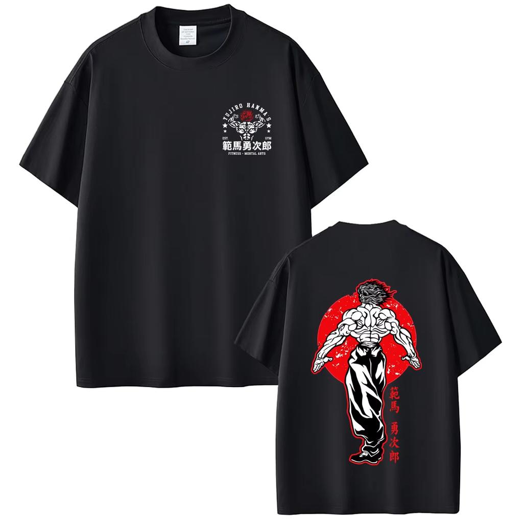 Summer Hot Sale Anime Baki The Grappler Yujiro Hanma Gym Fitness Martial Arts T Shirts Unisex Hip Hop Streetwear Oversized T-shirt
