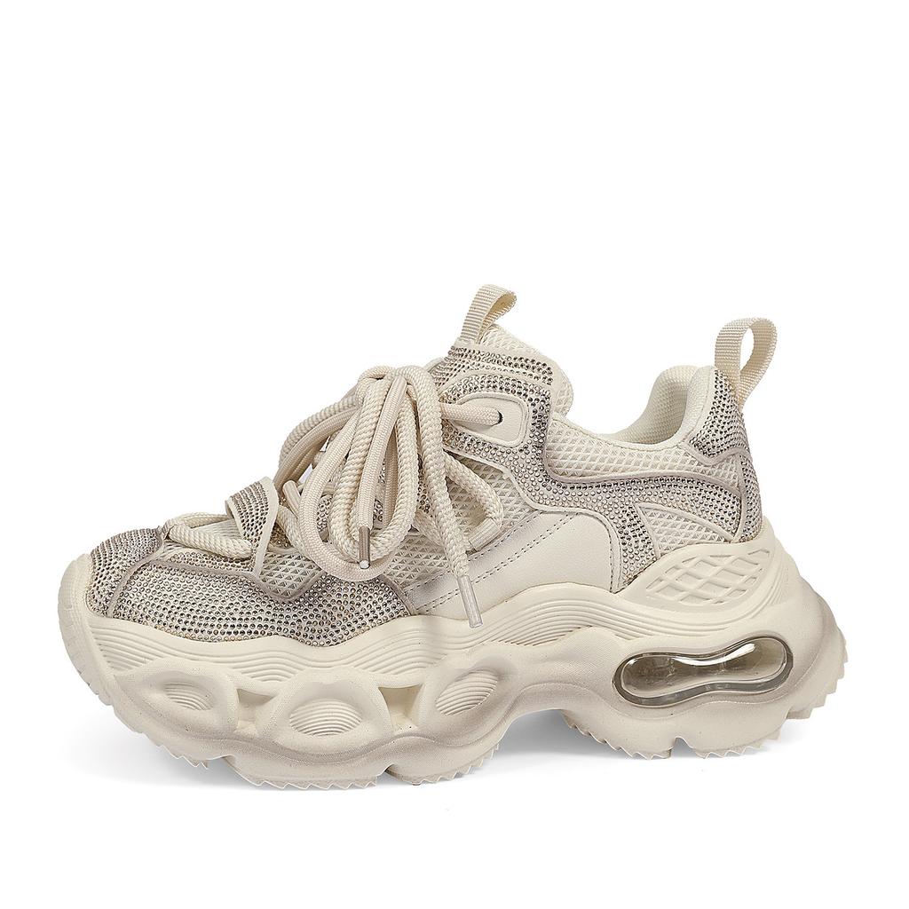 ThickSoled Dad Shoes Women'S Single Net Small People Increase In Height Spring And Summer Show Feet Small Sports And Leisure Shoes