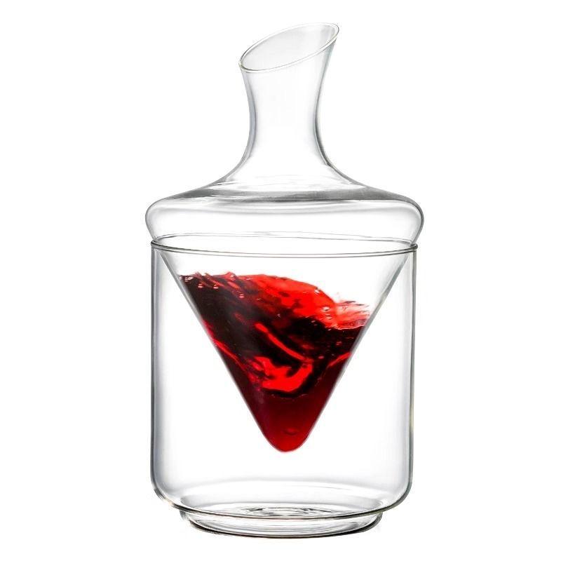 Creative Crystal Glass Wine Decanter with Slanted Spout – Ice Wine Carafe
