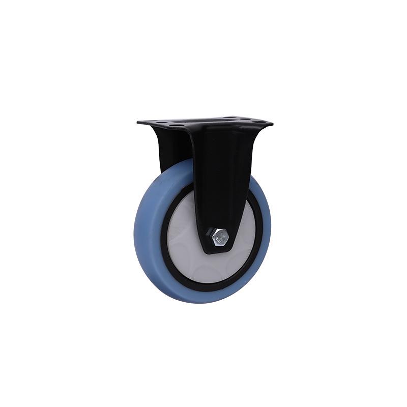 Medium Blue Elastic Wheel with Shock Absorption & Brake (3/4/5 Inch) - Directional, Wear-Resistant 3-inch Medium Blue Elastic Wheel - Single Wheel
