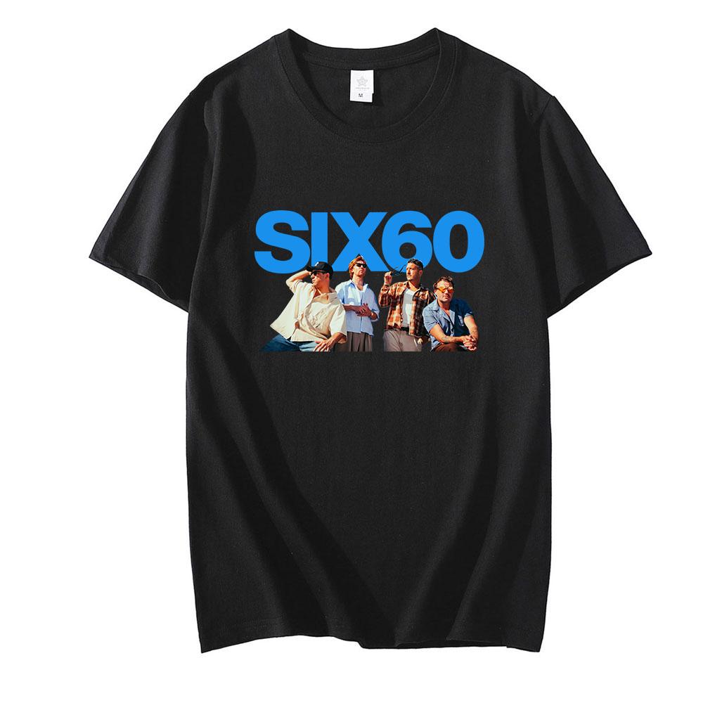 

Six60 T-Shirt Cotton Fashion T-shirts Graphic Printing T Shirt Unisex Summer Round Neck Short Sleeve Clothes XS чёрный