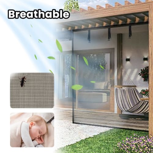 Heavy-Duty Magnetic Garage Door Screen with Weighted Bottom, Auto-Close, Fiberglass Screen Door, Easy Installation, for Two-Car Garages (375x218cm)