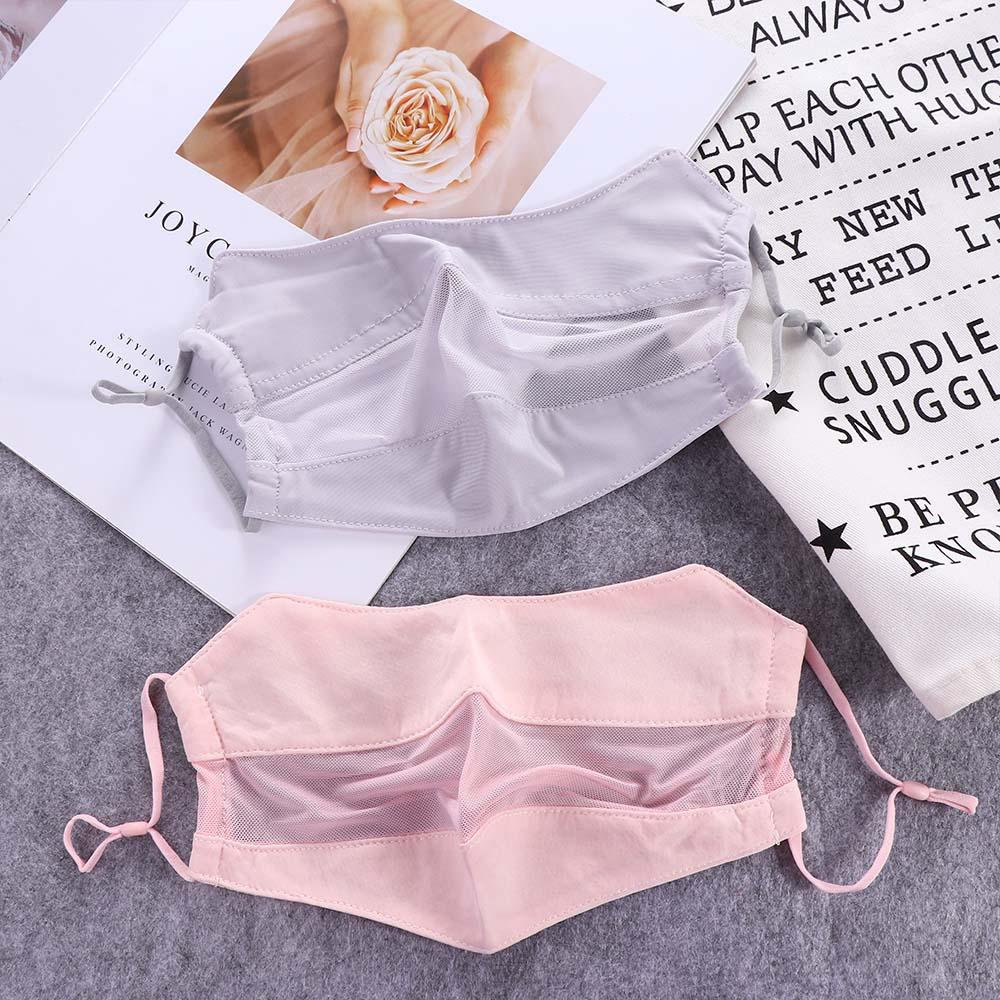 Protection Solid Color Fishing Sunscreen Veil Anti-uv Face Cover Face Scarves Ice Silk Face Scarf