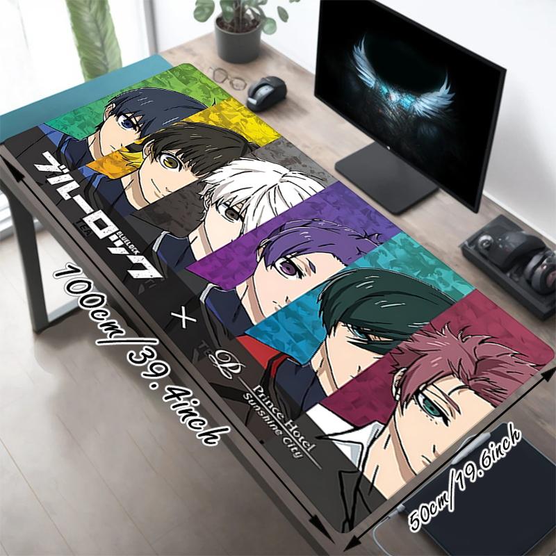 1Pc Colorful Anime Characters Gaming Mouse Pad Keyboard Desk Mat Non-slip Rubber Lock Edge Waterproof Computer Mousepad for Office Home Decor S1697
