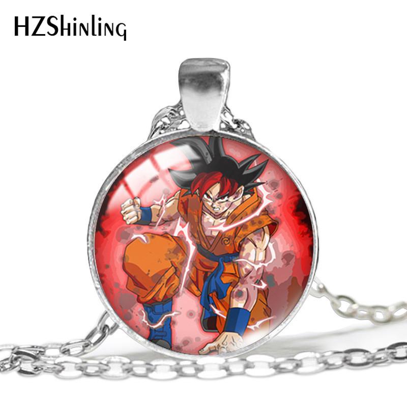 Stunning Seven Dragon Balls Anime Jewelry Necklace With Geometric Glass Pendant