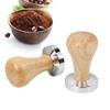 Kaffee Tamper aus Edelstahl Flacher Espresso Tamper Holzgriff Kaffeepulver Hammer Barista Werkzeuge Kaffeezubehör 58MM/51MM