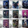 Vibrant And Colorful The Nightmare Before Christmas Shower Curtain With Hooks For Bathrooms