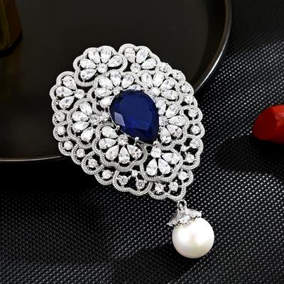 European Design Women's Broochs Light Luxury and Exquisite Heavy Industry Luxury Brooch Palace Style Full Zirconium