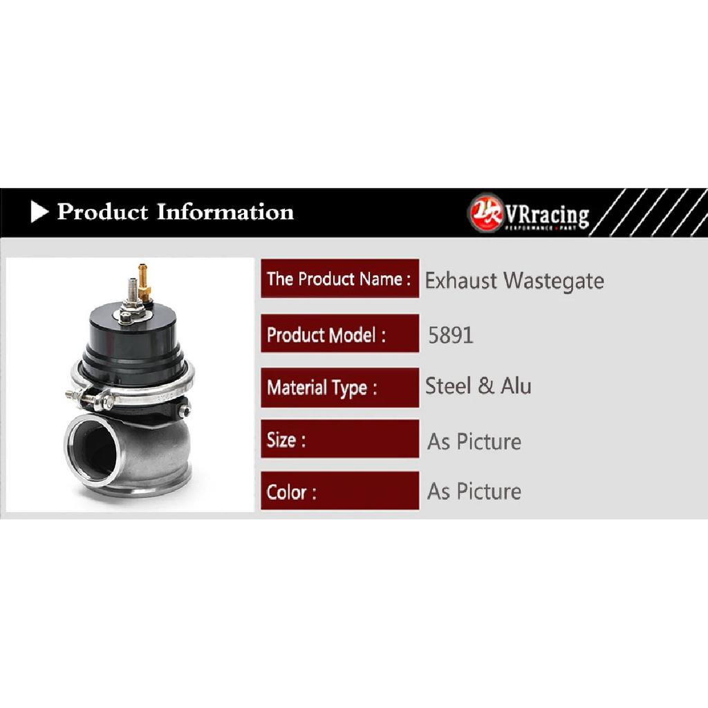 VR - GT II 60MM Adjustable Turbo Wastegate Black- V BAND For 1jzgte / SR20DET / JDM VR5891BK