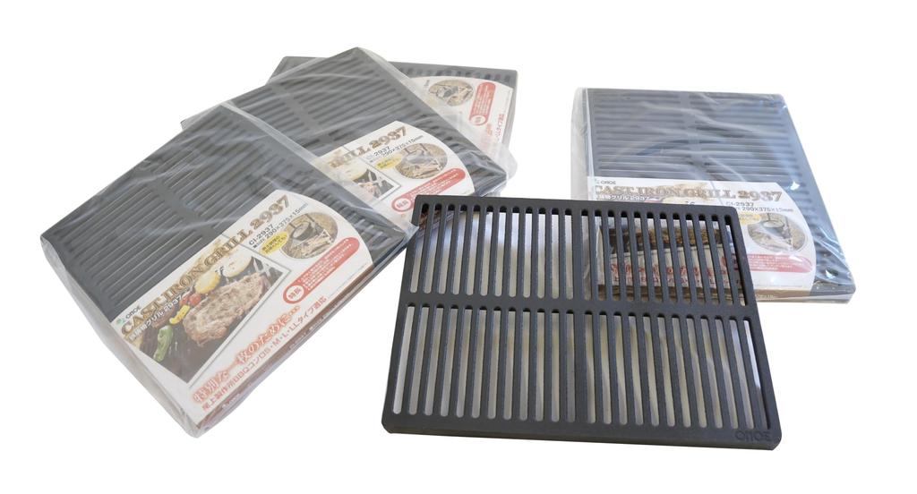 Onoe Seisakusho 5 pieces Cast iron grill 2937 perfect for for wild open fire 290 x 375 mm BBQ BBQ chrome plated (ONOE) G-CI-2937 [Replacement net,