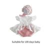 Baby Photography Props Lace Jumpsuits Bonnet Hat Newborns Photo Props Photoshoots Headwear Infant Photo Posing Outfit